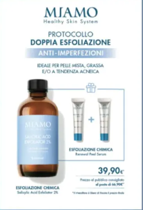 MIAMO COFANETTO 2025 ESFOLIANTE ANTI IMPERFEZIONI 1 ACIDO SALICILICO 120 ML + 2 RENEWAL PEEL 5 ML OMAGGIO - farmaidea24.com
