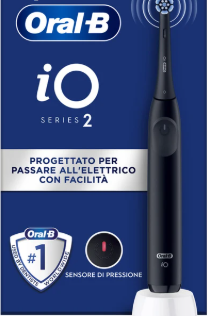 ORALB POWER SPAZZOLINO ELETTRICO IO2 SERIES NIGHT BLACK + TRAVEL CASE - farmaidea24.com