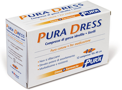 GARZA IDROFILA PURA DRESS 18X40CM 12 PEZZI - farmaidea24.com