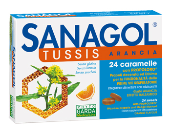 SANAGOL TUSSIS ARANCIA 24 CARAMELLE - farmaidea24.com