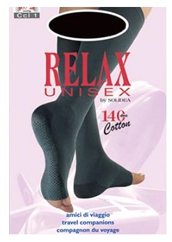 RELAX UNISEX 140 GAMBALETTO COTTON PUNTA APERTA NERO 4 XL - farmaidea24.com