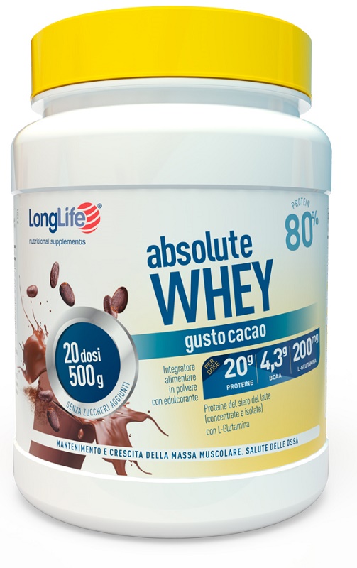 LONGLIFE ABSOLUTE WHEY CACAO 500 G - farmaidea24.com