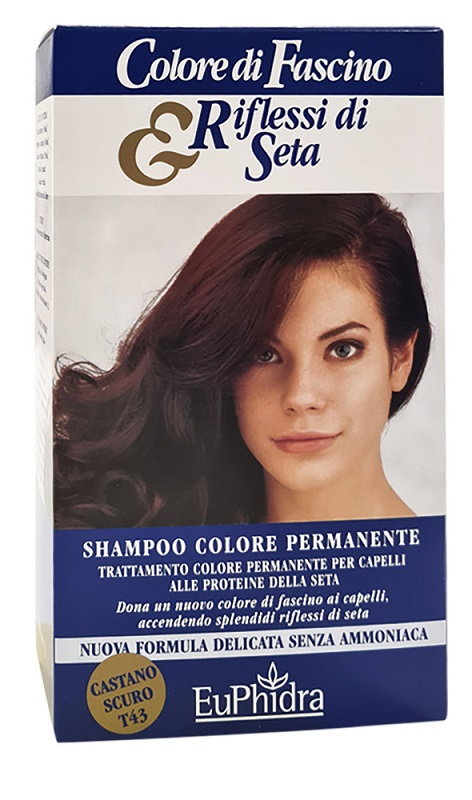 EUPHIDRA COLORE DI FASCINO & RIFLESSI DI SETA SHAMPOO COLOR PERMANENTE 43 CASTANO SCURO 120 ML - farmaidea24.com