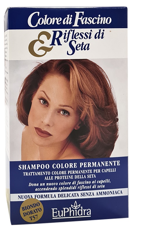 EUPHIDRA COLORE DI FASCINO & RIFLESSI DI SETA SHAMPOO COLORE PERMANENTE 57 BIONDO DORATO 120 ML - farmaidea24.com