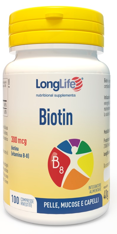 LONGLIFE BIOTIN 300 100 COMPRESSE RIVESTITE - farmaidea24.com