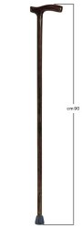 BASTONE IMPUGNATURA ANATOMICA UOMO LEGNO LUCIDO SCURO - farmaidea24.com