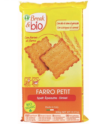 BREAK & BIO BISCOTTI FARRO PETIT 100% 300 G SENZA UOVA - farmaidea24.com