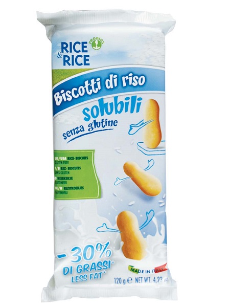 RICE&RICE BISCOTTI DI RISO SOLUBILI 30% GRASSI IN MENO 120 G - farmaidea24.com