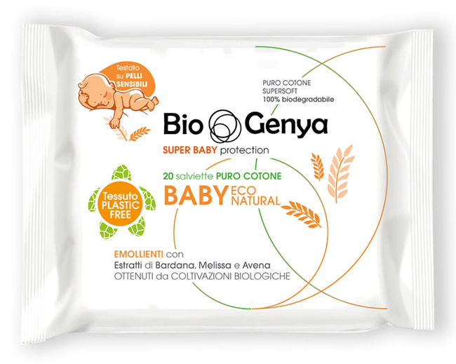 BIOGENYA ECO NATURAL SALVIETTINA BABY COTONE 20 PEZZI - farmaidea24.com