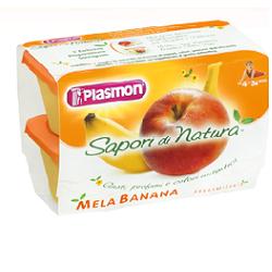 PLASMON SAPORI DI NATURA OMOGENEIZZATO MELA E BANANA 100 G X 4 PEZZI - farmaidea24.com