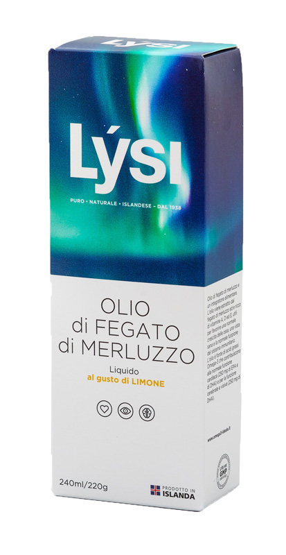 LYSI OLIO FEGATO MERLUZZO LIMONE 240 ML - farmaidea24.com