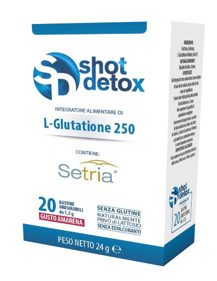 SHOT DETOX L-GLUTATIONE 250 20 STICK DA 1,2 G - farmaidea24.com