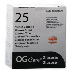 STRISCE MISURAZIONE GLICEMIA OGCARE 25 PEZZI - farmaidea24.com