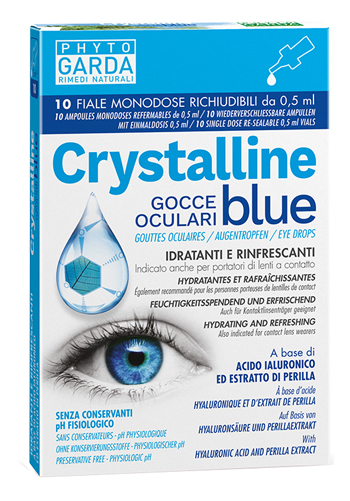 CRYSTALLINE BLUE GOCCE OCULARI MONODOSE 10 FIALE 0,5 ML - farmaidea24.com