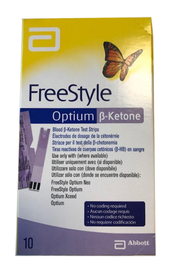 STRISCE MISURAZIONE CHETONEMIA OPTIUM BETA KETONE 10 PEZZI - farmaidea24.com