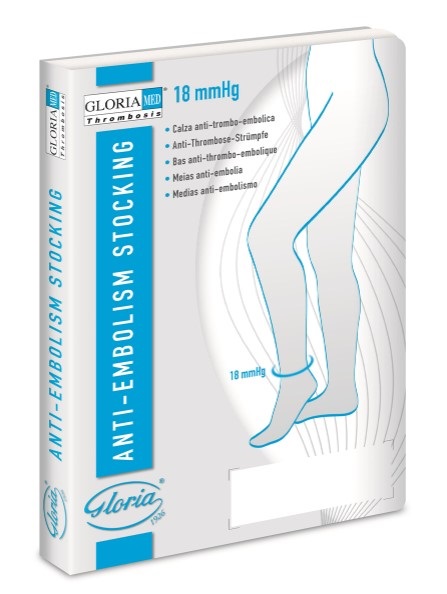 GLORIAMED THROMBOSIS 18 PUNTA CHIUSA CON FORO D'ISPEZIONE TUTTA COSCIA AUTOREGGENTE CORTO MISURA S 1 PAIO - farmaidea24.com