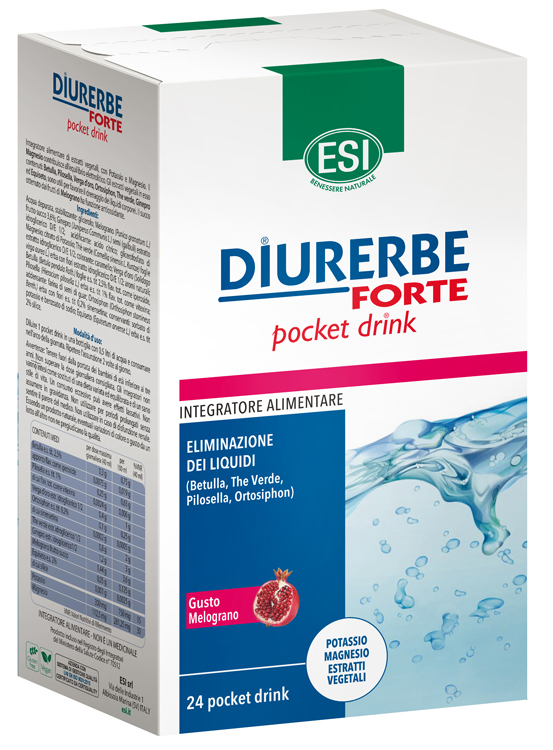 ESI DIURERBE FORTE POCKET DRINK MELOGRANO 24 X 20 ML - farmaidea24.com