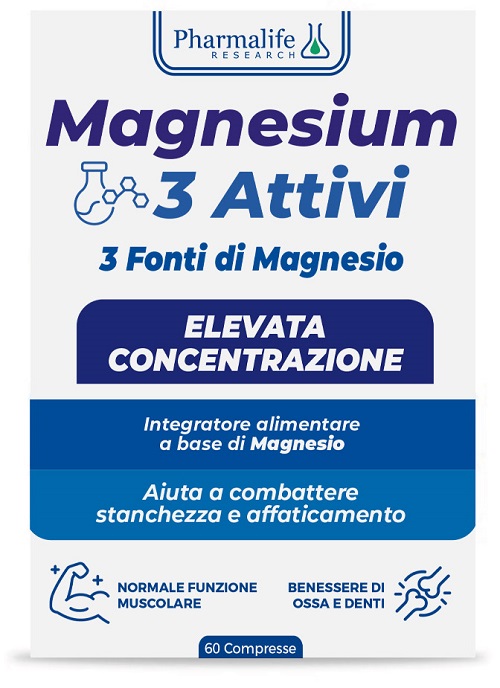 MAGNESIUM 3 ATTIVI 60 COMPRESSE - farmaidea24.com