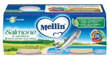 MELLIN OMOGENEIZZATO SALMONE 2 X 80 G - farmaidea24.com