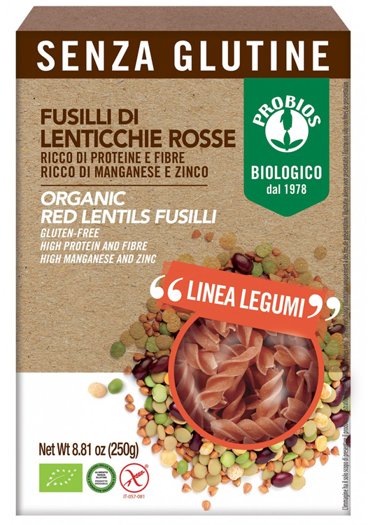 SPECIALITA' 100% LEGUMI FUSILLI LENTICCHIE ROSSE 250 G - farmaidea24.com