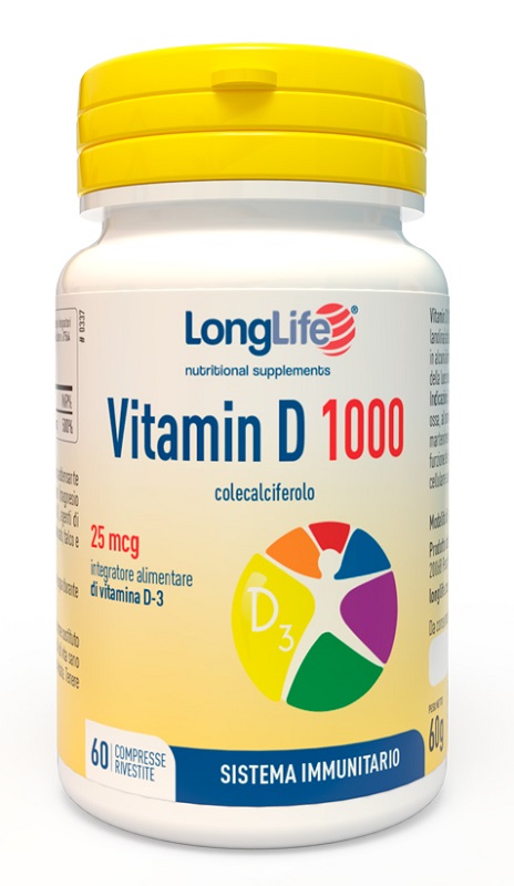 LONGLIFE VITAMIN D 1000UI 60 COMPRESSE RIVESTITE - farmaidea24.com