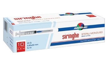 SIRINGA PER VENIPUNTURA MASTER-AID 5 ML GAUGE 23 10 PEZZI - farmaidea24.com