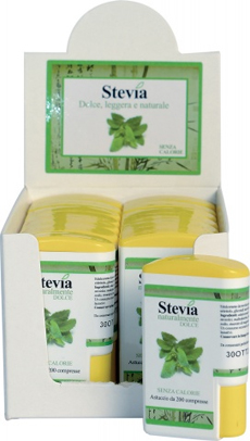 STEVIA EDULCORANTE 200 COMPRESSE DISPLAY CONTENENTE 14 DISPENSER - farmaidea24.com