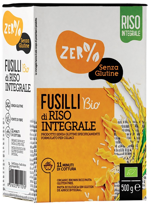 ZERO% GLUTINE FUSILLI DI RISO INTEGRALE SENZA GLUTINE BIO 500 G - farmaidea24.com