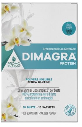 DIMAGRA PROTEIN POLVERE SOLUBILE GUSTO VANIGLIA 10 BUSTINE - farmaidea24.com