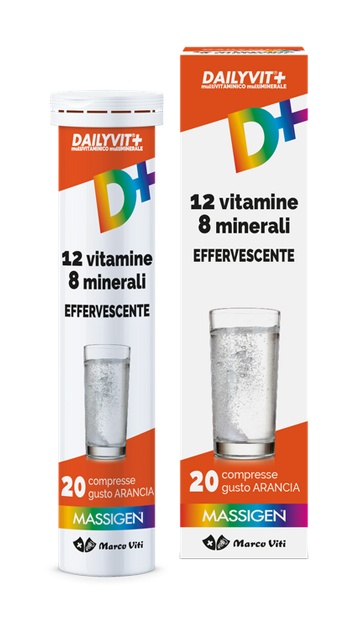 MASSIGEN DAILYVIT 12 VITAMINE 8 MINERALI EFFERVESCENTE 20 COMPRESSE - farmaidea24.com