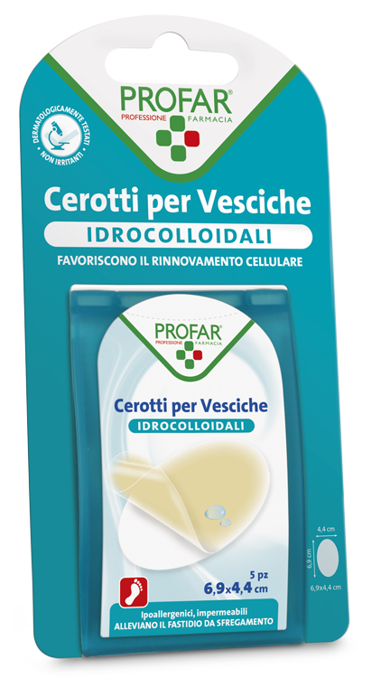 CEROTTO VESCICHE IDROCOLLOIDALE PROFAR 6,9X4,4 5 PEZZI - farmaidea24.com