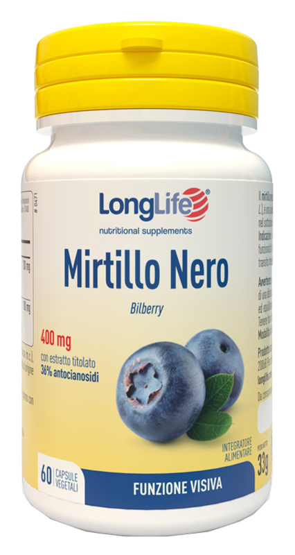 LONGLIFE MIRTILLO NERO 60 CAPSULE VEGETALI - farmaidea24.com