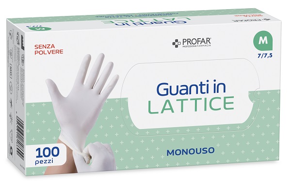 PROFAR GUANTO IN LATTICE SENZA POLVERE M 100 PEZZI - farmaidea24.com