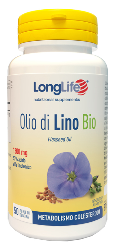 LONGLIFE OLIO DI LINO BIO 50 PERLE DI GELATINA - farmaidea24.com
