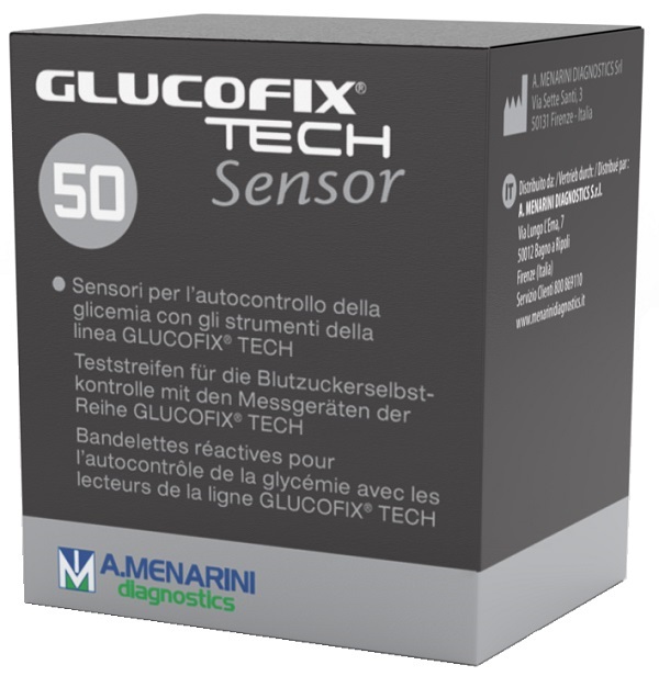 STRISCE MISURAZIONE GLICEMIA GLUCOFIX TECH SENSOR 50 PEZZI - farmaidea24.com