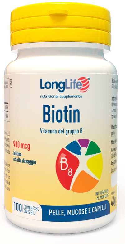 LONGLIFE BIOTIN 900 MCG 100 COMPRESSE - farmaidea24.com