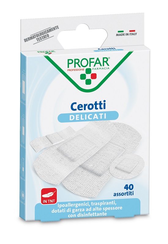 CEROTTO TESSUTO NON TESSUTO DELICATO ASSORTITI 40 PEZZI PROFAR - farmaidea24.com