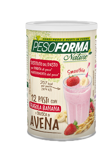 PESOFORMA NATURE SMOOTHIE FRAGOLA BANANA POLVERE 420 G - farmaidea24.com