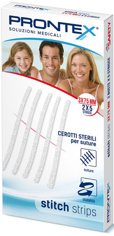 PRONTEX STITCH STRIPS 3X75 10 PEZZI - farmaidea24.com