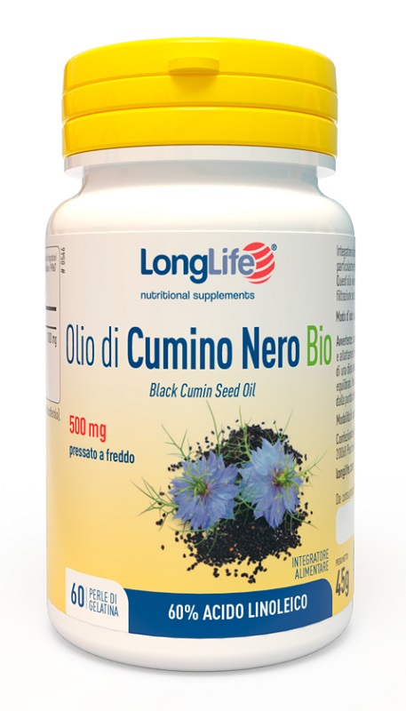 LONGLIFE OLIO DI CUMINO NERO BIO 60 PERLE IN GELATINA - farmaidea24.com