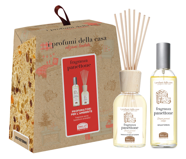 I PROFUMI DELLA CASA SET PANETTONE 1 SPRAY AMBIENTE 100 ML + BASTONCINI AROMATICI AMBIENTE 100 ML - farmaidea24.com