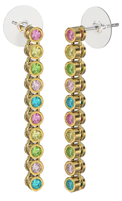 BJT418 ORECCHINI SNAKE/CRISTALLI MULTICOLOR 30MM GOLD PLATED - farmaidea24.com