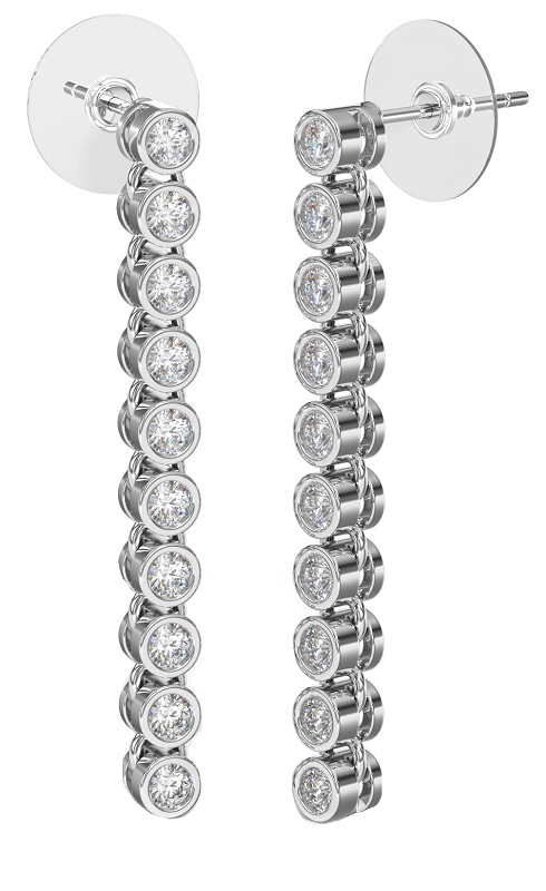 BJT419 ORECCHINI SNAKE/CRISTALLI BIANCHI 30MM STAINLESS STEEL - farmaidea24.com