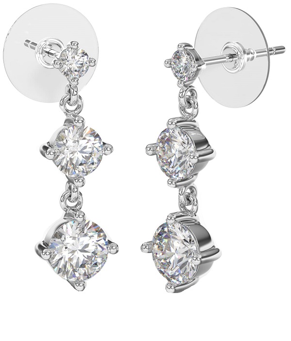 BJT421 ORECCHINI 3CRYST 24MM STAINLESS STEEL - farmaidea24.com