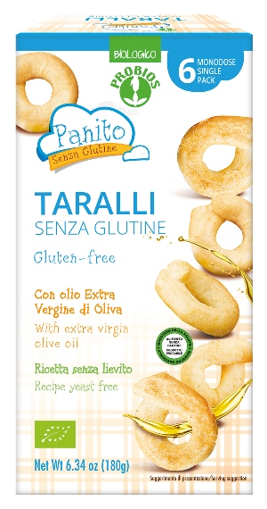 PANITO TARALLI SENZA GLUTINE E SENZA LIEVITO 180 G - farmaidea24.com