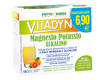 VITADYN MAGNESIO POTASSIO ALKALINO SENZA ZUCCHERO 10 BUSTINE - farmaidea24.com