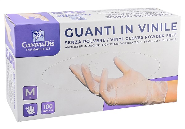 GUANTI VINILE SENZA POLVERE SMALL 100 PEZZI GAMMADIS - farmaidea24.com
