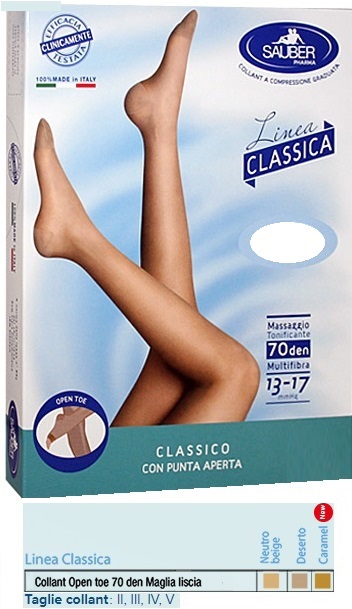 SAUBER COLLANT OPEN TOE MAGLIA LISCIA 70 DEN COLORE NEUTRO BEIGE TAGLIA 4 LINEA CLASSICA - farmaidea24.com