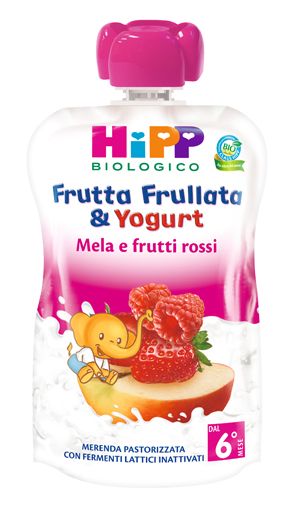 HIPP BIO FRUTTA FRULLATA YOGURT MELA FRUTTI ROSSI 90 G - farmaidea24.com