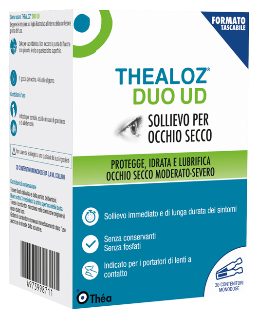 GOCCE OCULARI THEALOZ DUO UD 30 CONTENITORI MONODOSE 0,4 ML - farmaidea24.com